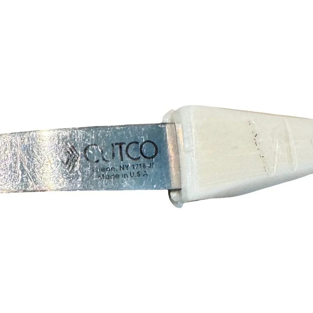 Cutco 1716 JF Slotted Turner Spatula White Pearl Marble Handle Made in USA MCM